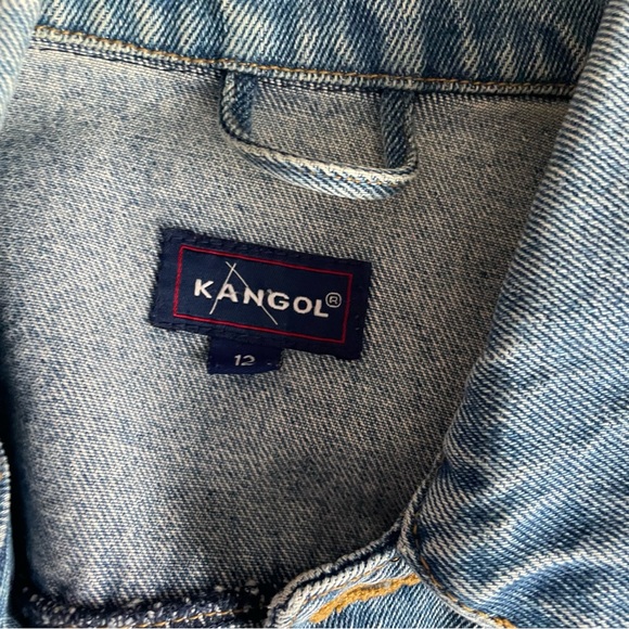 SMALL | VINTAGE KANGOL | Boxy realxed fit denim jacket, hip length - Picture 6 of 7